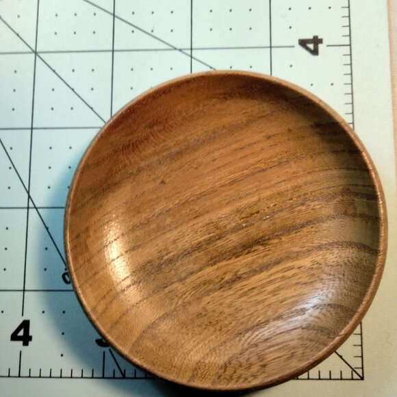 Wood Trinket Bowl Vintage Handcrafted Japan Small 3 inch - Picture 3 of 4